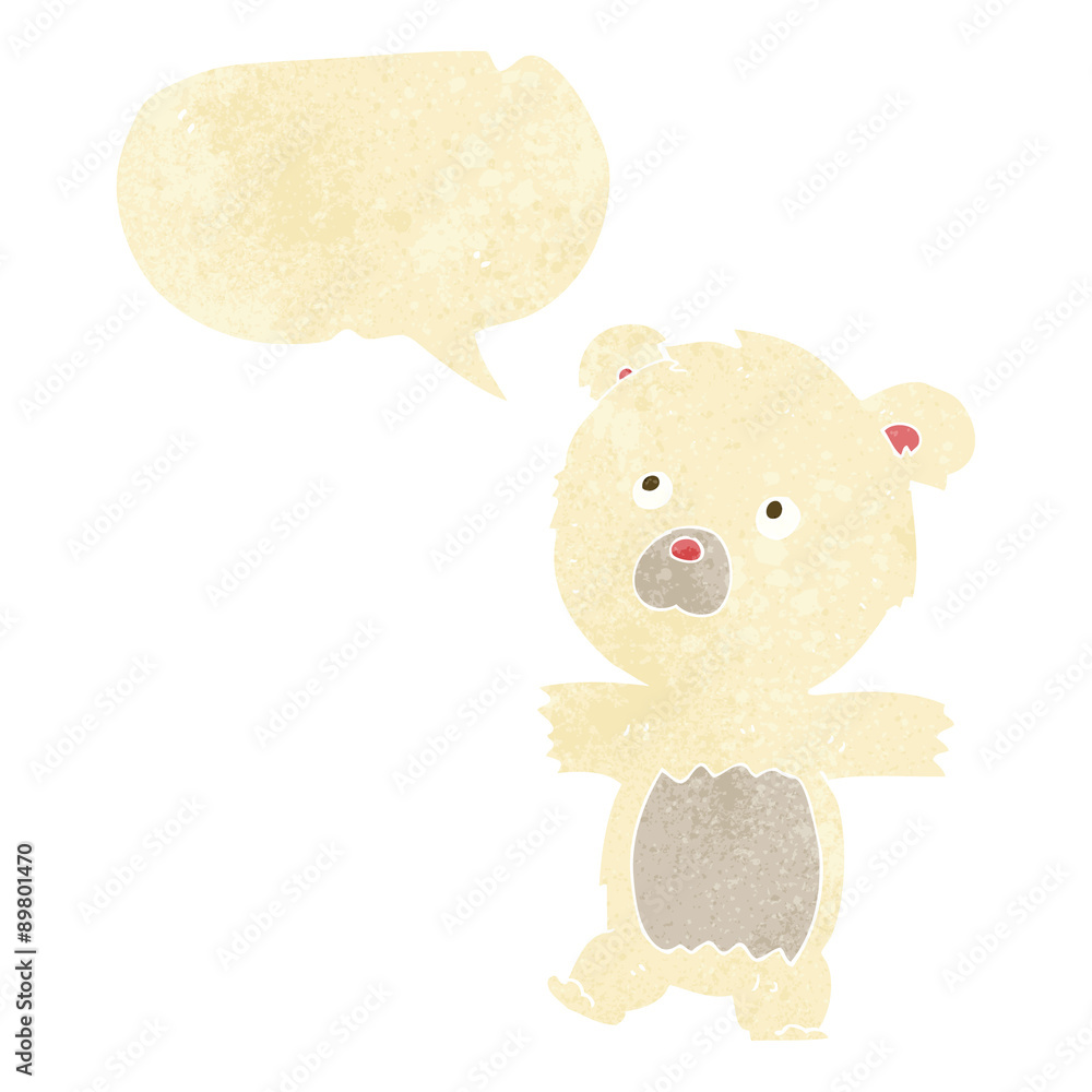 cartoon cute polar bear with speech bubble cartoon cute polar bear with speech bubble