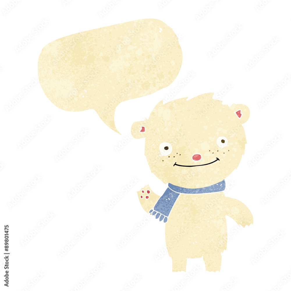 cartoon cute polar bear with speech bubble cartoon cute polar bear with speech bubble