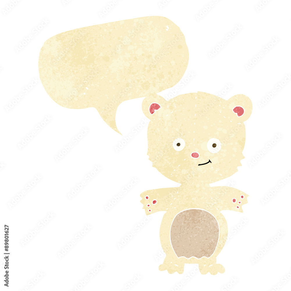 cartoon happy polar bear with speech bubble cartoon happy polar bear with speech bubble