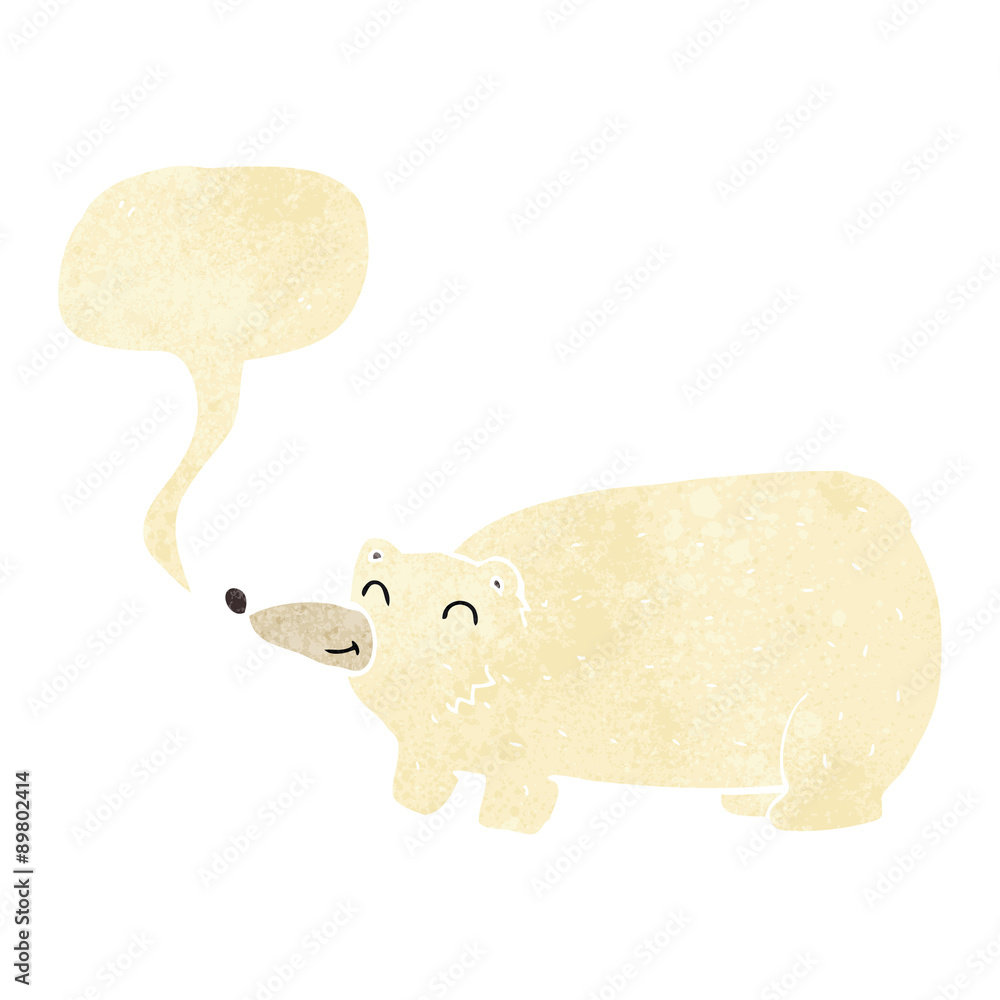 funny cartoon polar bear with speech bubble funny cartoon polar bear with speech bubble