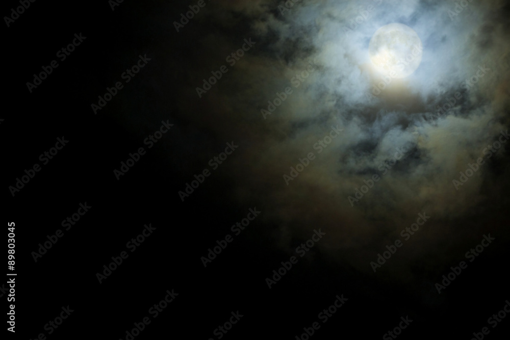 Full Moon shines through the clouds scary Full Moon shines through the clouds scary