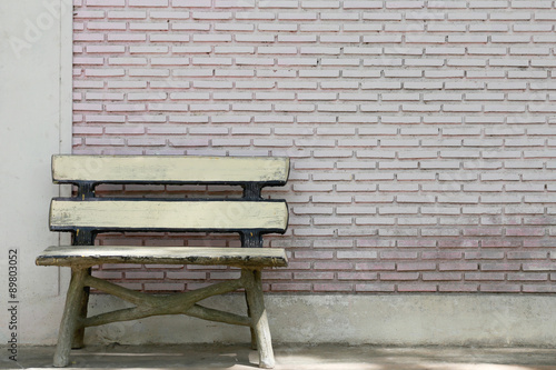 Old bench and a brick.