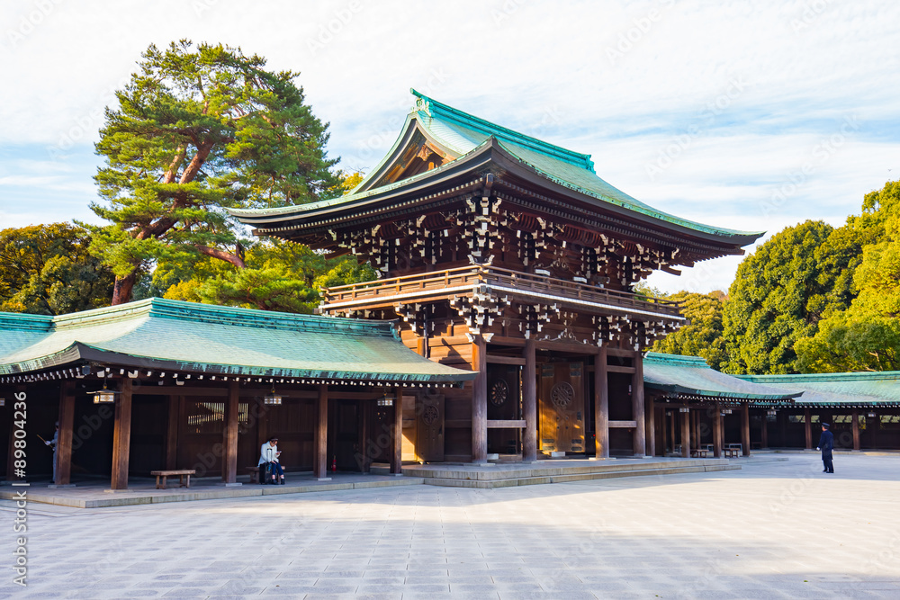 Obraz premium Meiji-jingu shrine w Tokio, Japonia