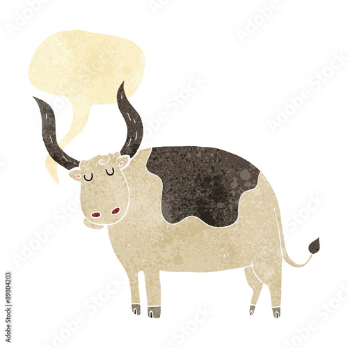 cartoon ox with speech bubble
