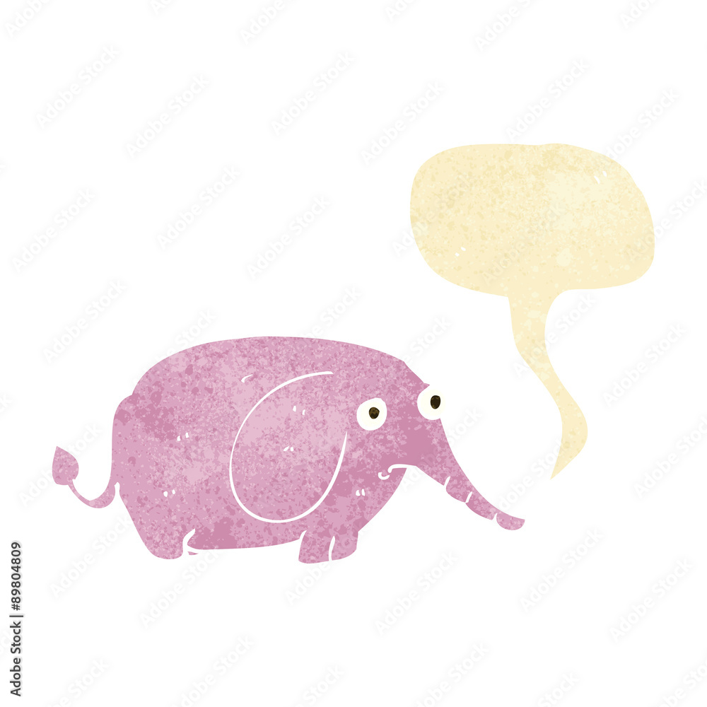 cartoon sad little elephant with speech bubble cartoon sad little elephant with speech bubble