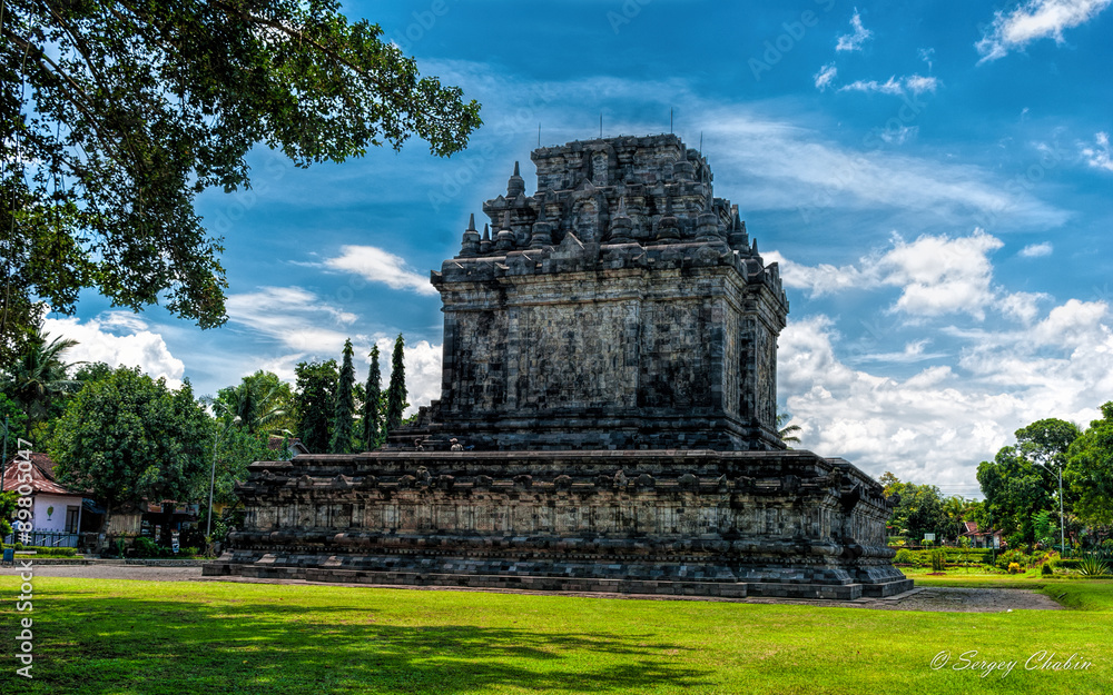 Candi Mendut, ninth-century Buddhist temple, located in Mendut village Java island. Is on the way from Yogyakarta to Borobudur Temple.