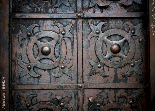 Old vintage metal door