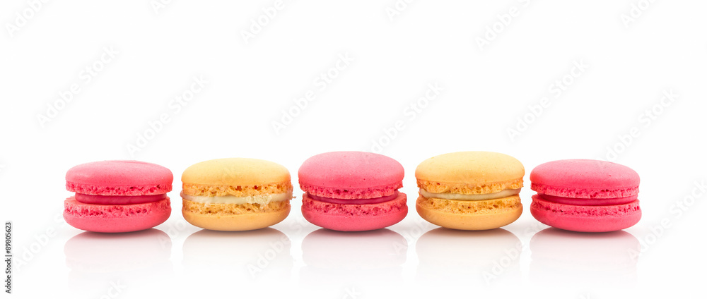 Sweet and colourful french macaroons or macaron.