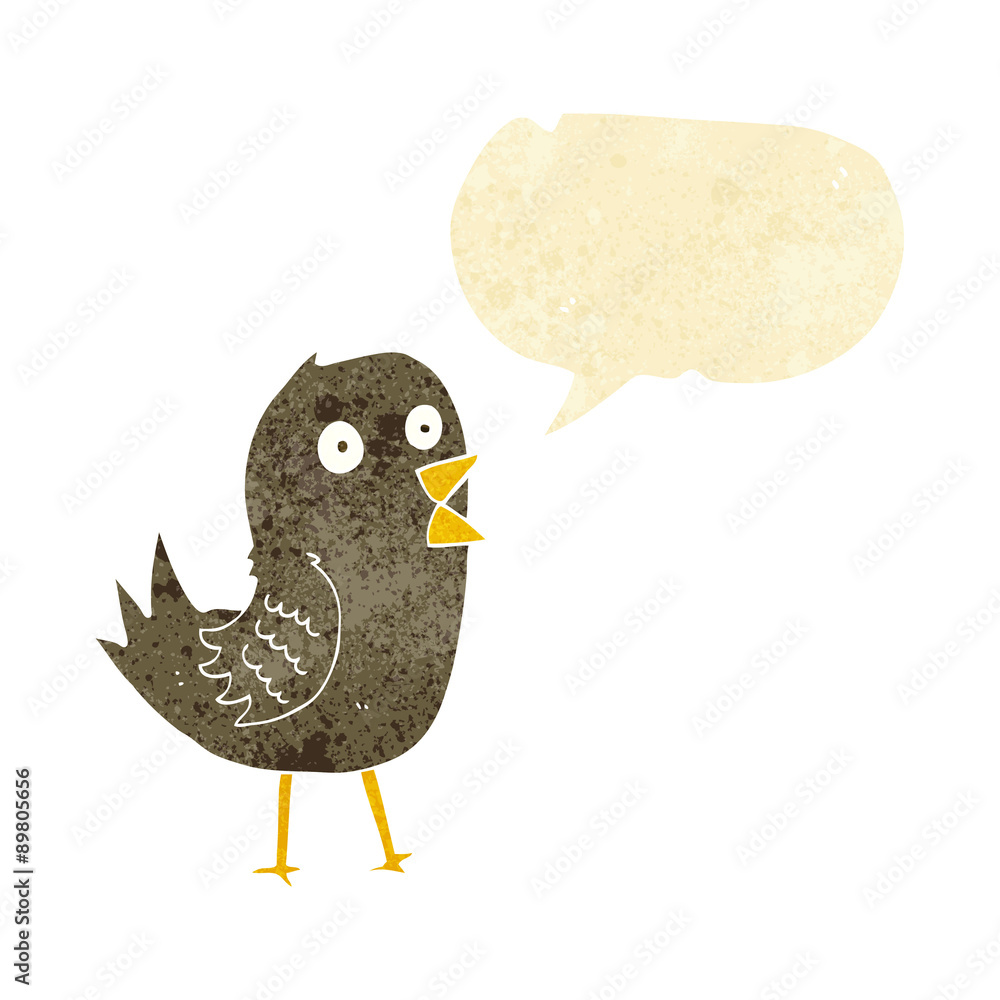 cartoon tweeting bird with speech bubble cartoon tweeting bird with speech bubble