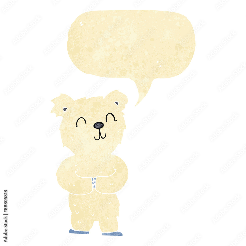 cartoon happy little polar bear with speech bubble cartoon happy little polar bear with speech bubble