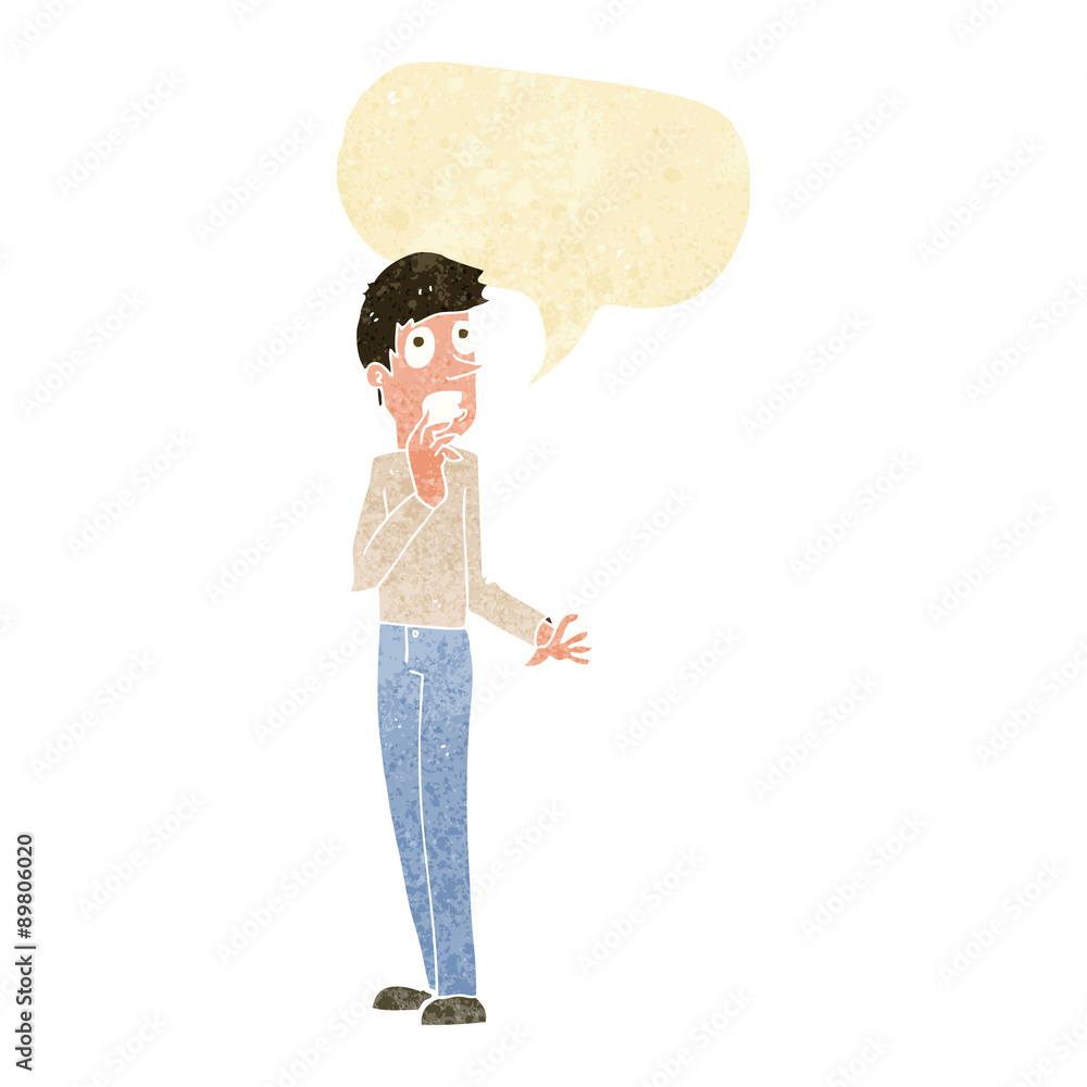cartoon worried man with speech bubble cartoon worried man with speech bubble