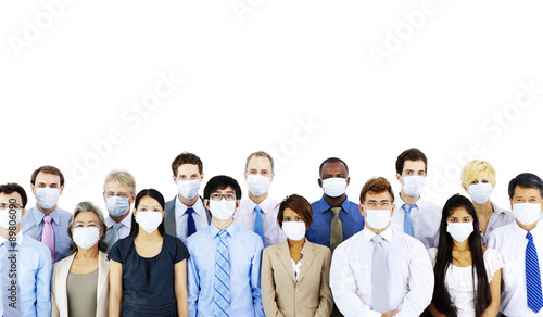Business People Wearing Medical Mask Concept