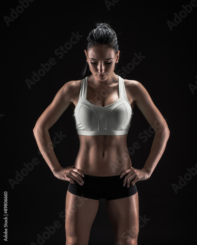 attractive fitness woman, trained female body, lifestyle portrai