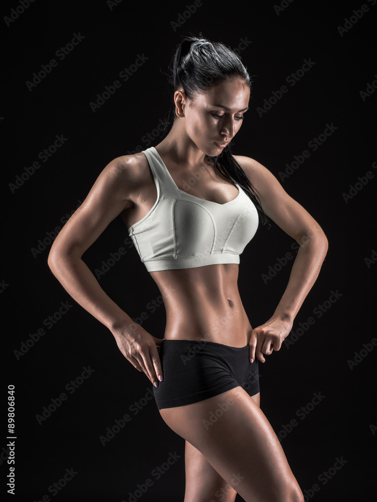 attractive fitness woman, trained female body, lifestyle portrai