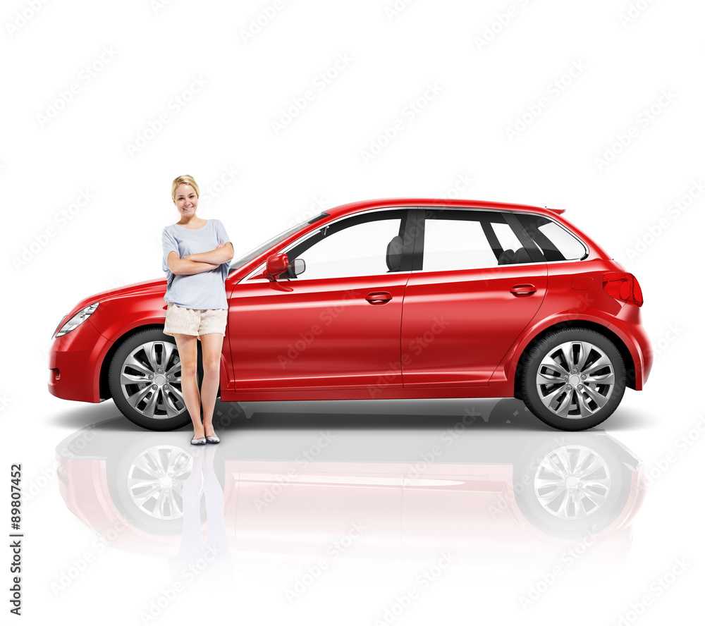 Car Vehicle Hatchback Transportation 3D Illustration Concept Car Vehicle Hatchback Transportation 3D Illustration Concept