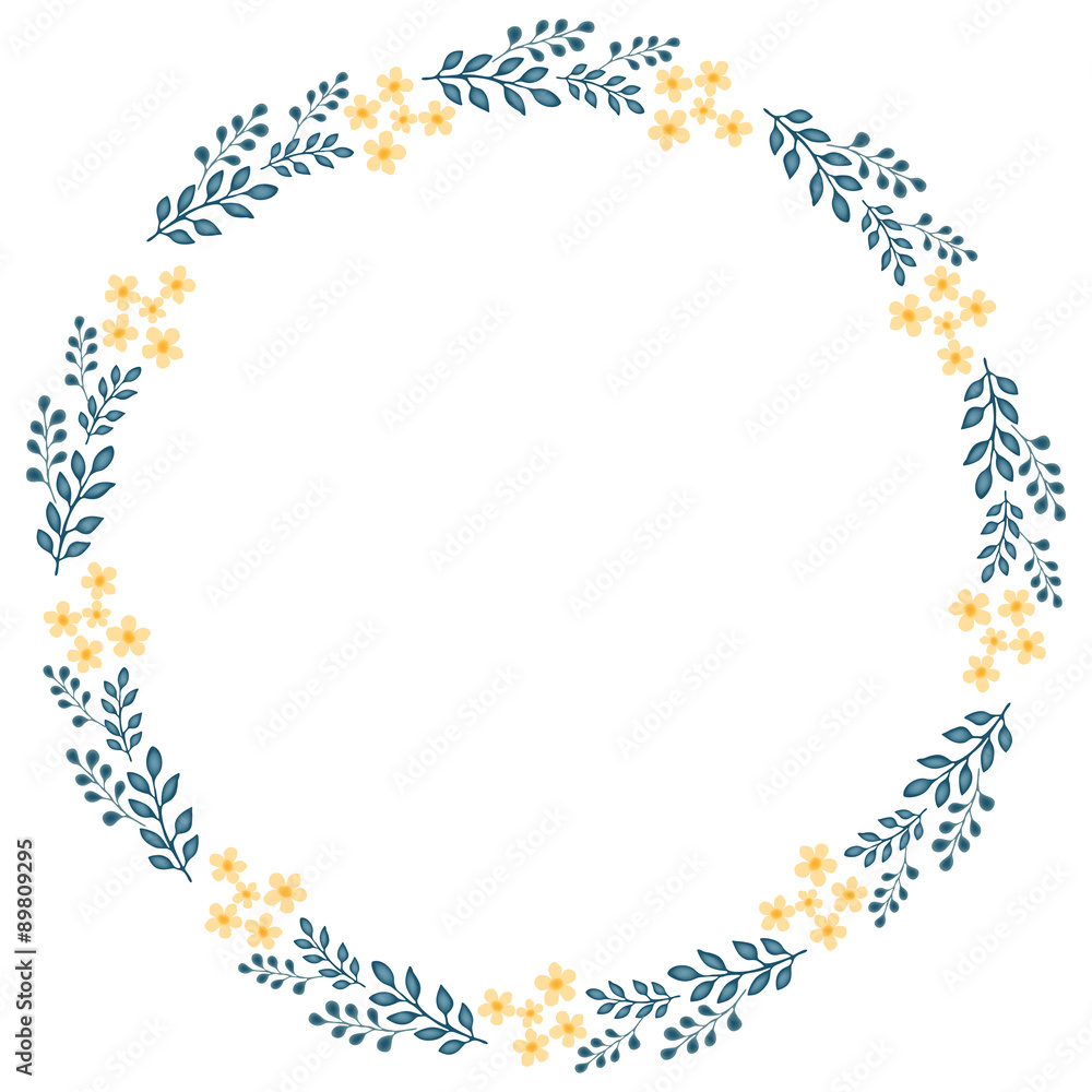 The floral concept of circle frame The floral concept of circle frame