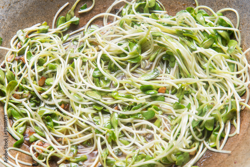 sunflower sprouts fried
