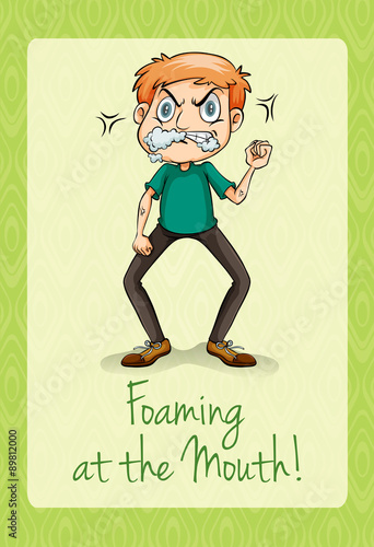 Man having foam in his mouth