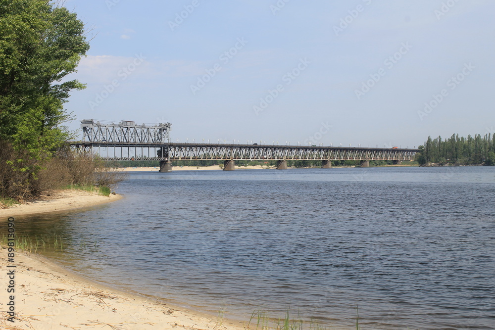 Bridge across the Dnieper River