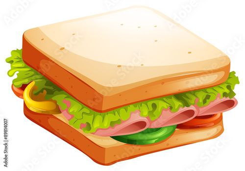Ham and vegetable sandwich