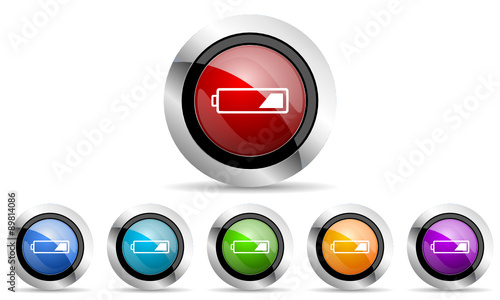 Free Download battery colorful vector icons set on white background with shadow - GFXLoad