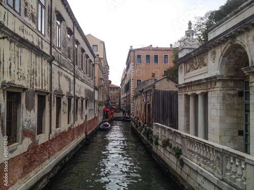 Ancient Facades Along The Canal in Venice