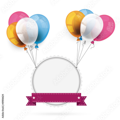 Emblem with Ribbon Balloons