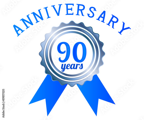 90 year anniversary logo ribbon