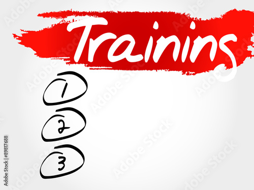 TRAINING blank list, fitness, sport, health concept