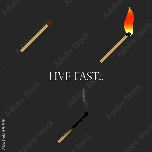 A set of three matches
