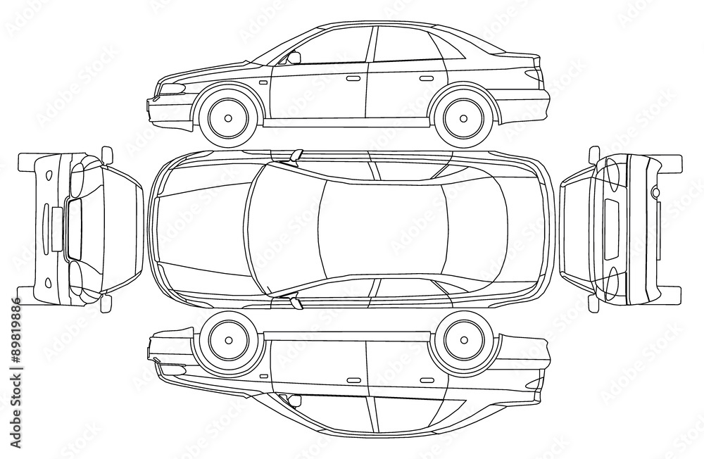 Fototapeta premium Car auto insurance protocol 