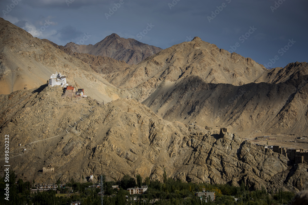 Namgyal Tsemo Gompa during sunset Leh, Ladakh, India. Namgyal Tsemo Gompa during sunset Leh, Ladakh, India.