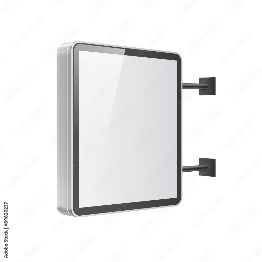 Realistic light box template on white background Realistic light box template on white background