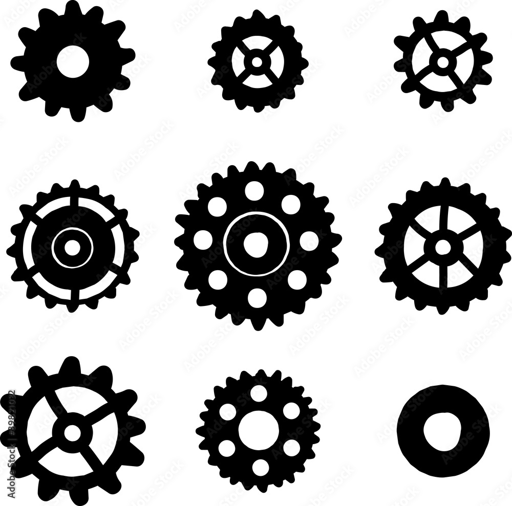 Set of steampunk gears Stock Vector | Adobe Stock