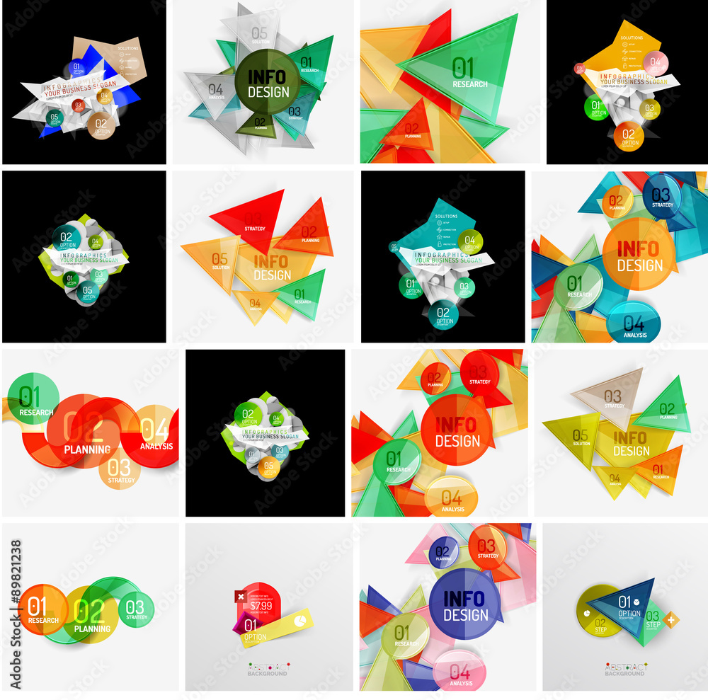 Obraz premium Set of abstract geometric infographic banner templates