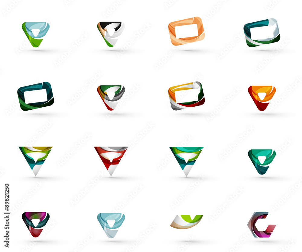 Set of various geometric icons Set of various geometric icons