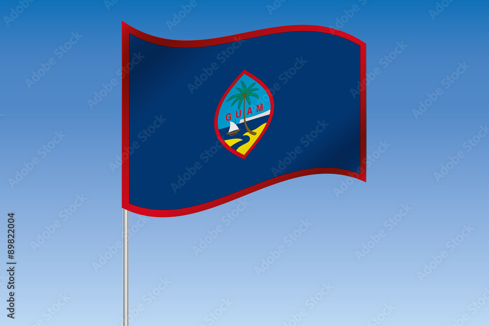 3D Flag Illustration waving in the sky of the country of Guam 3D Flag Illustration waving in the sky of the country of Guam