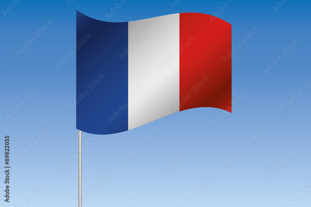 3D Flag Illustration waving in the sky of the country of France 3D Flag Illustration waving in the sky of the country of France