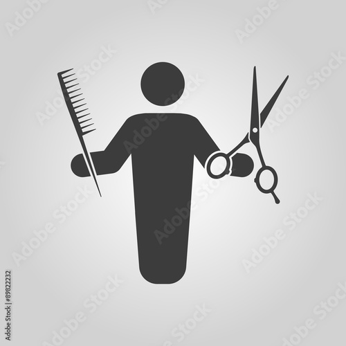 The barber avatar icon. Barbershop and hairdresser, haircutter symbol. Flat