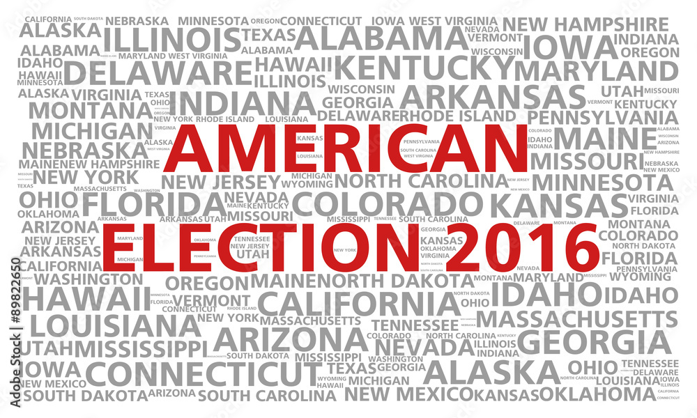 Election 2016 word cloud for the United States presidential vote