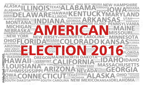 Election 2016 word cloud for the United States presidential vote