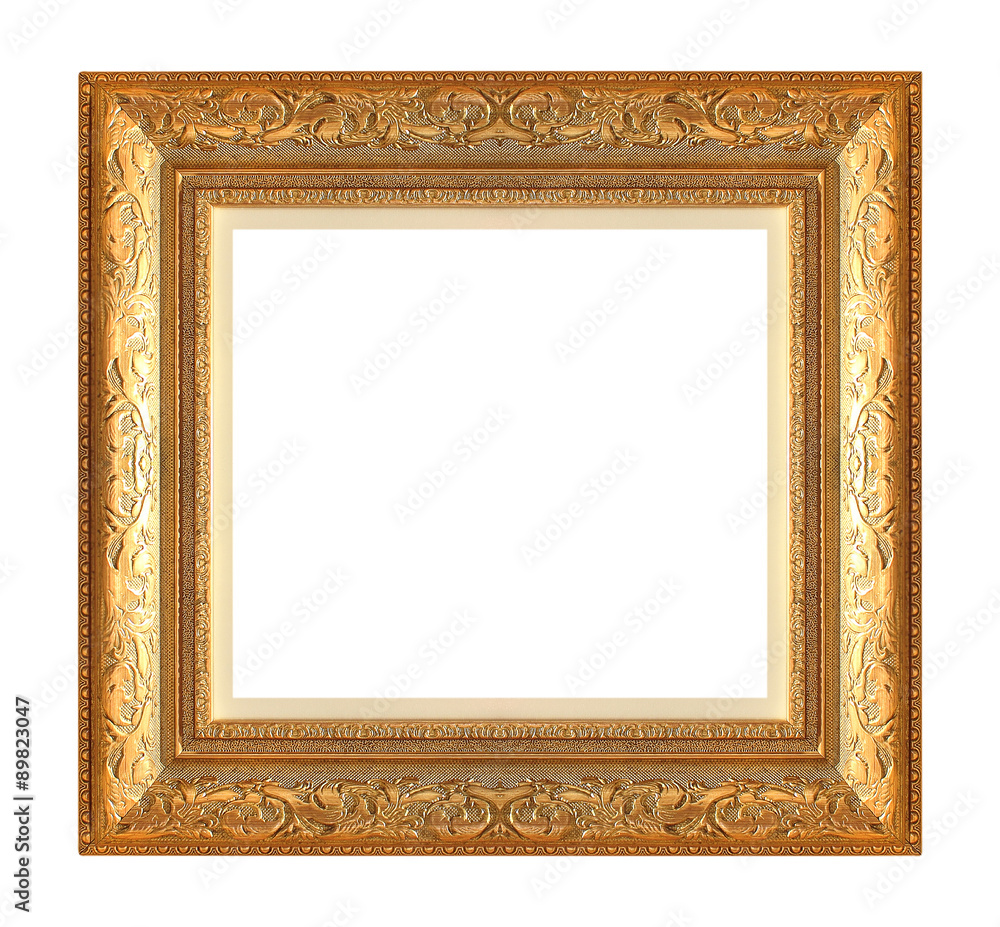 antique golden frame isolated on white background antique golden frame isolated on white background