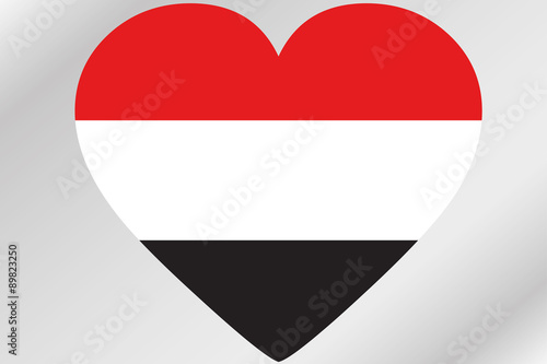 Flag Illustration of a heart with the flag of  Yemen