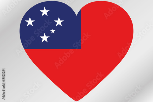 Free Download Flag Illustration of a heart with the flag of  Western Samoa - GFXLoad