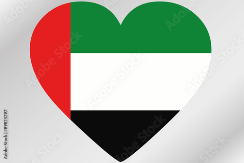 Flag Illustration of a heart with the flag of United Arab Emira Free Download Flag Illustration of a heart with the flag of United Arab Emira - GFXLoad