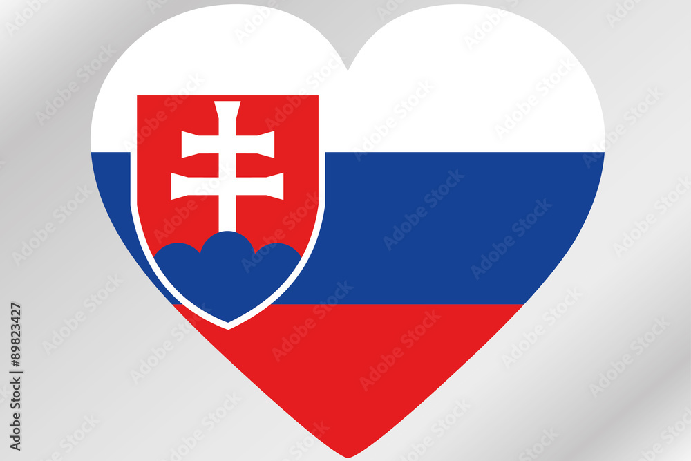 Obraz premium Flag Illustration of a heart with the flag of Slovakia