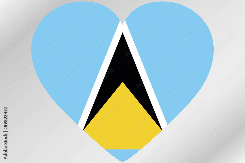 Flag Illustration of a heart with the flag of Saint Lucia Flag Illustration of a heart with the flag of Saint Lucia