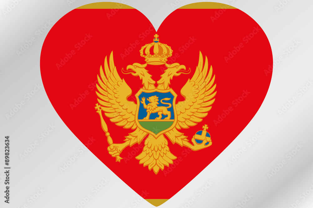 Flag Illustration of a heart with the flag of Montenegro Flag Illustration of a heart with the flag of Montenegro