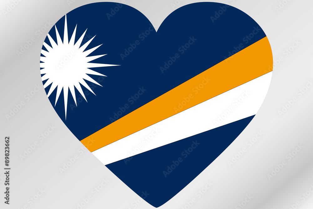 Flag Illustration of a heart with the flag of  Marshall Islands
