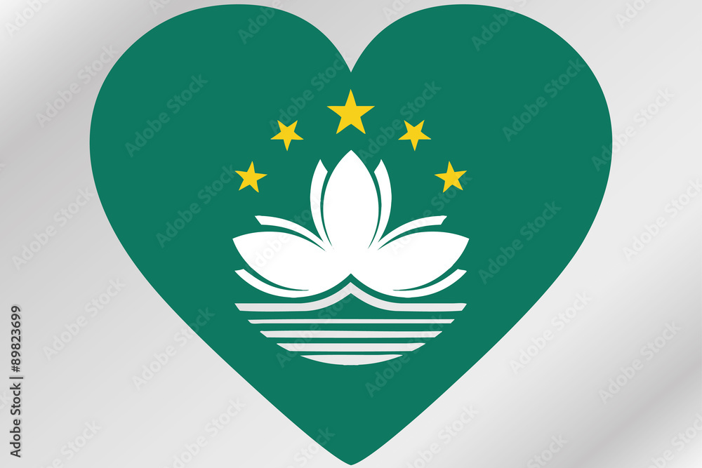 Flag Illustration of a heart with the flag of Macau Flag Illustration of a heart with the flag of Macau